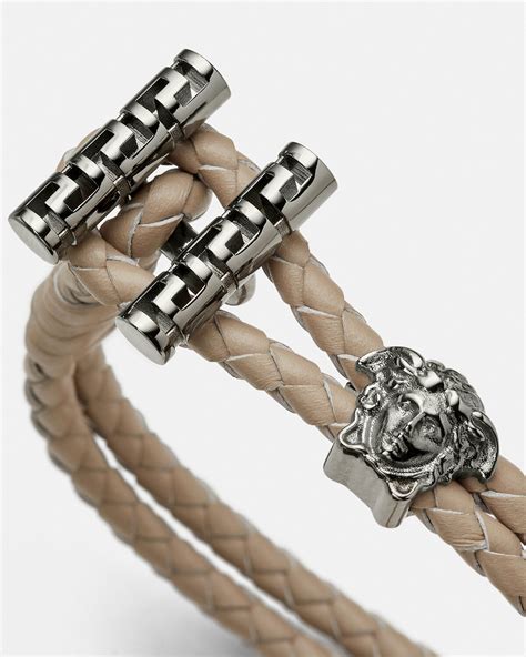 versace medusa braided leather bracelet.